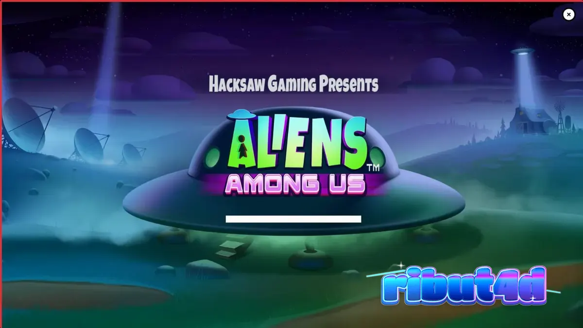 Tampilan visual slot Aliens Among Us dengan karakter agen FBI dan alien lucu